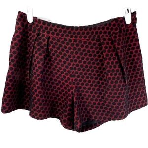 Eve by Eve’s Black & Red Polkadot Wool & Silk Pleated Shorts Woman’s Size 8